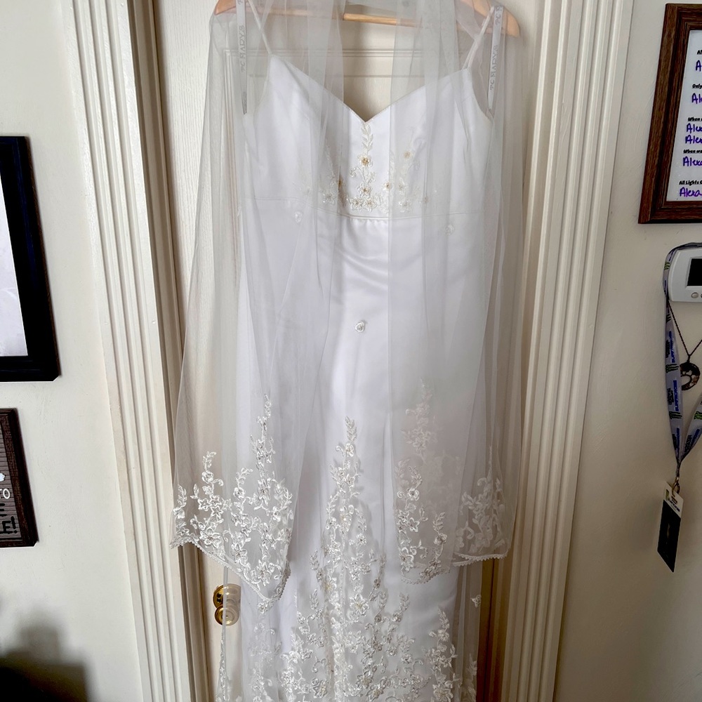 PC Mary Wedding Gown with Veil **almost new**